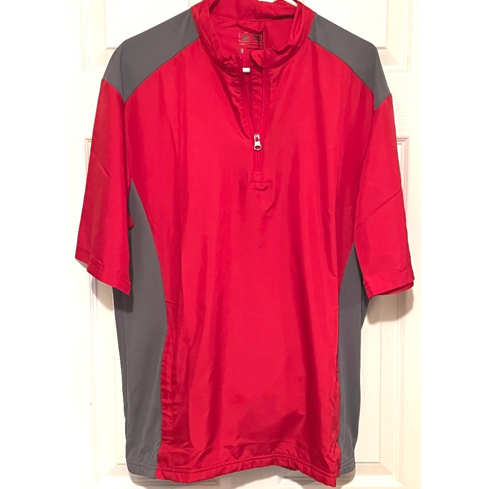 ADIDAS PGA Tiger GOLF Red Grey Golf Wind Pullover AE5937 Mens Large NWT$70